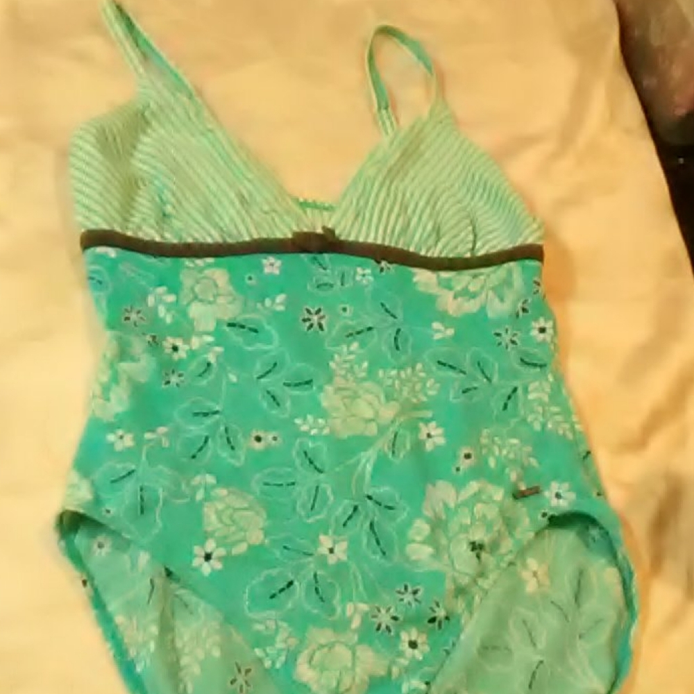 Turquoise and brown Liz Claiborne one piece